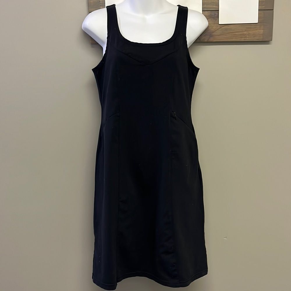 Athleta Black Sleeveless Tenniscore Athletic Mini Pullover Pleated Dress-Small - Picture 1 of 11